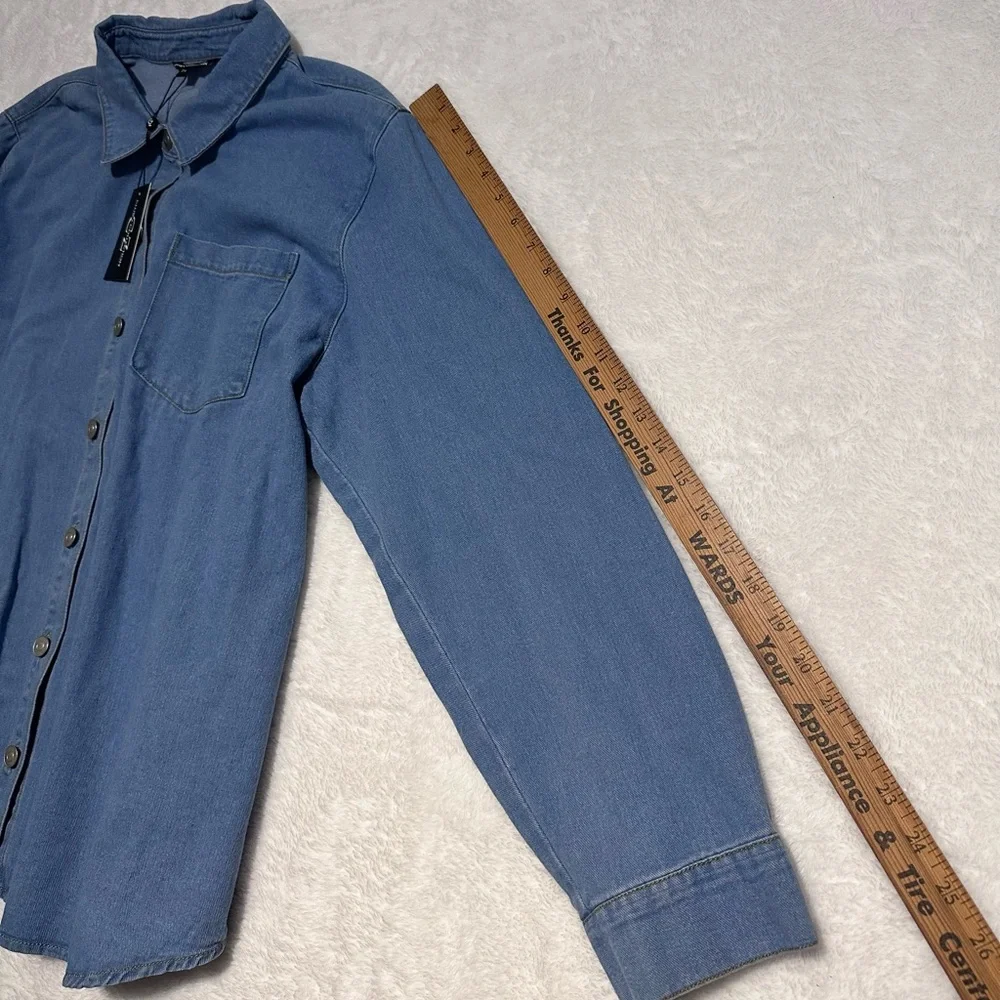 Club Z Collection Denim Button Down Shirt Plus Size 2X